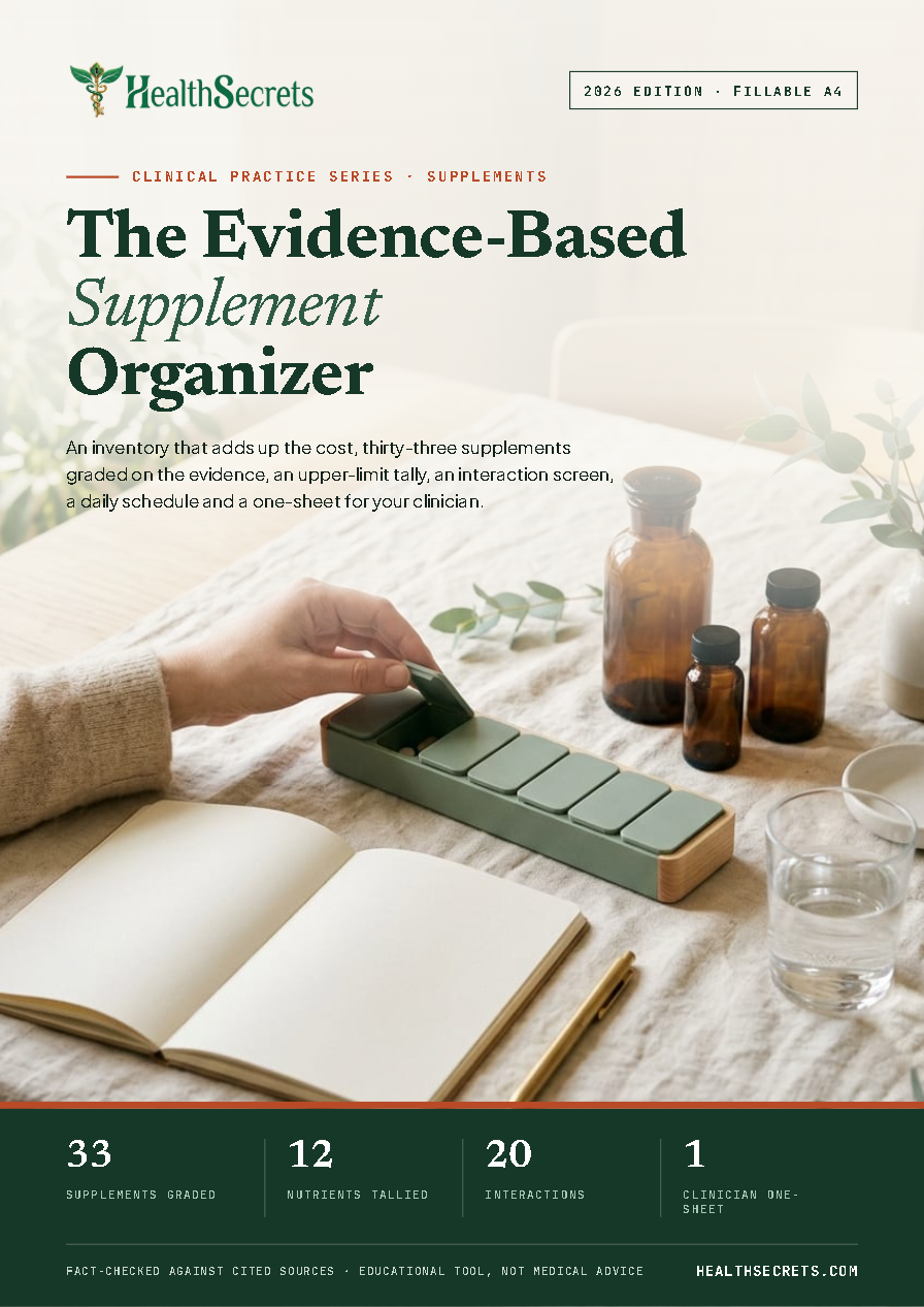 Evidence-Based Supplement Organizer & Safety Log cover