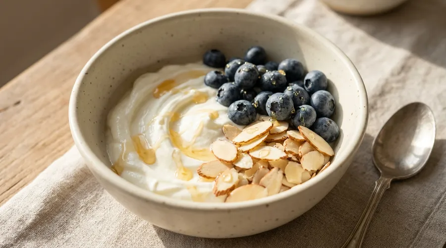 Yogurt almond berry bowl: 491 mg calcium