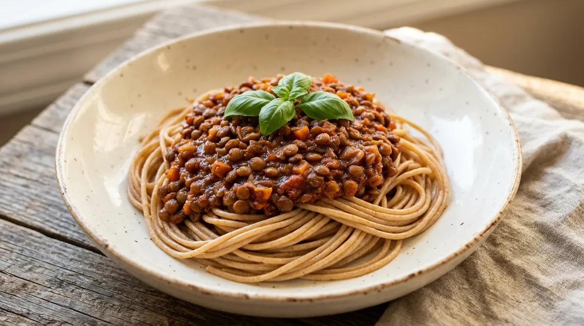 Lentil bolognese: 17 g fiber