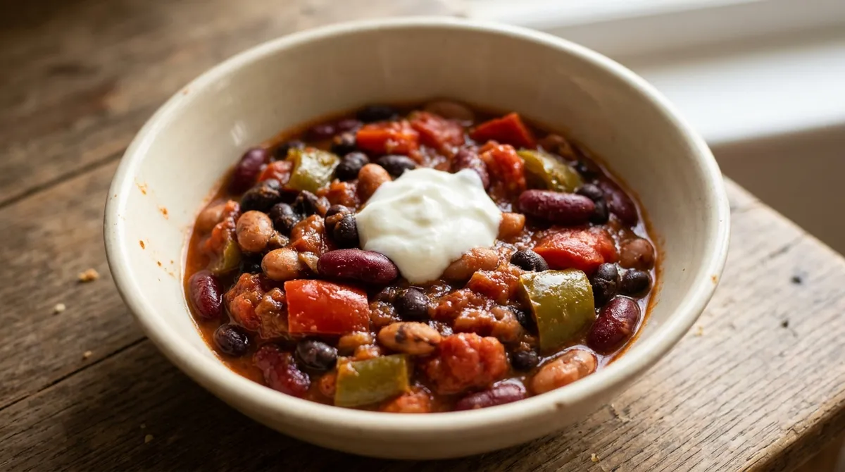 Three-bean chili: 18 g fiber