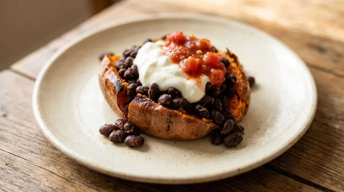 Black bean stuffed sweet potatoes
