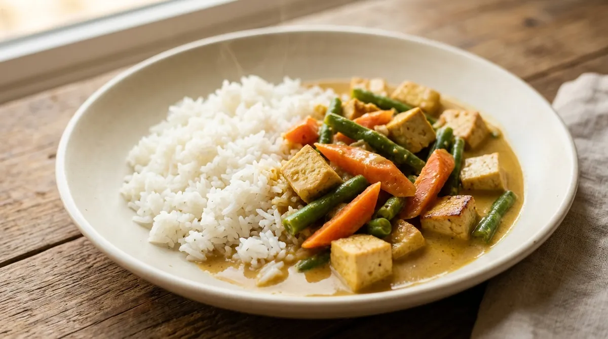 Tofu and vegetable coconut curry