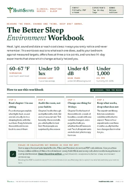 Better Sleep Environment Workbook: The four targets, and how to use the workbook