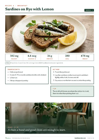 The Bone-Healthy Recipe Book: Sardines on rye with lemon