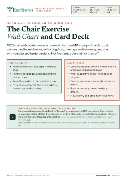 The Chair Exercise Wall Chart and Card Deck: How to use the chart and the cards