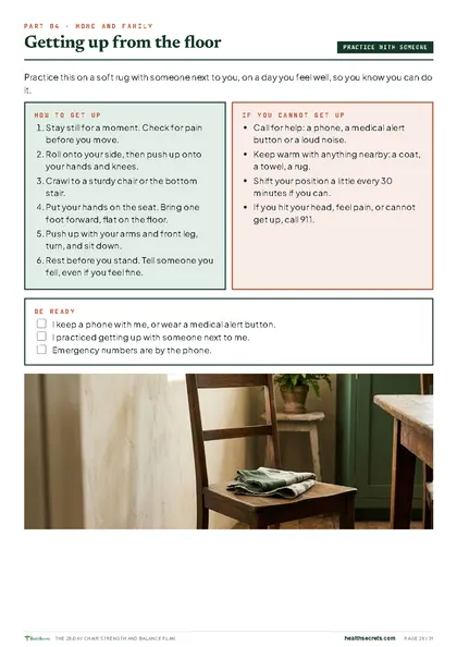 The 28-Day Chair Strength and Balance Plan: Getting up from the floor