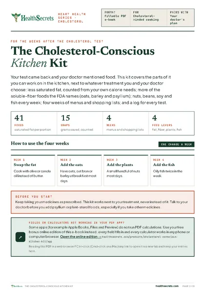 The Cholesterol-Conscious Kitchen Kit: Start here: one change a week