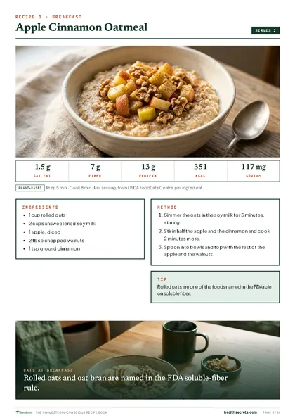 The Cholesterol-Conscious Recipe Book: Apple cinnamon oatmeal