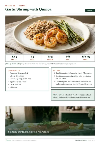 The Cholesterol-Conscious Recipe Book: Garlic shrimp with quinoa