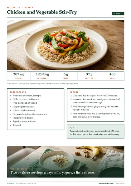 The DASH Diet Recipe Book: Chicken and vegetable stir-fry