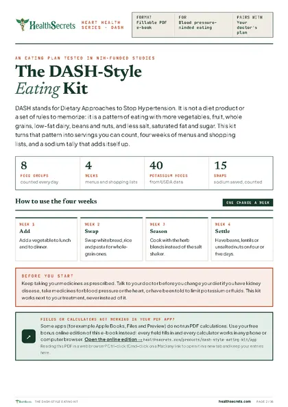 The DASH-Style Eating Kit: Start here: one change a week