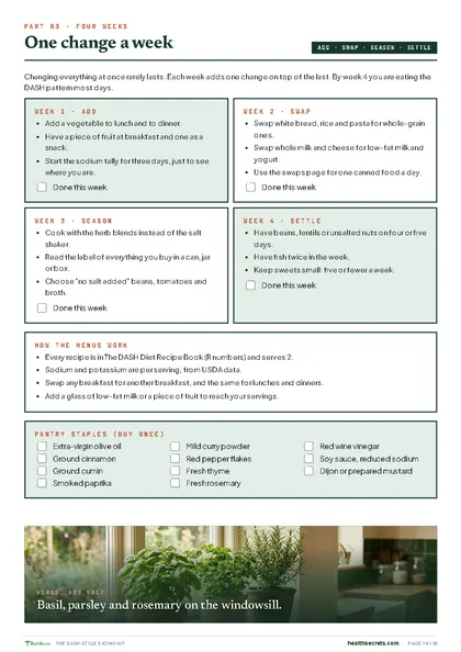 The DASH-Style Eating Kit: Four weeks: add, swap, season, settle