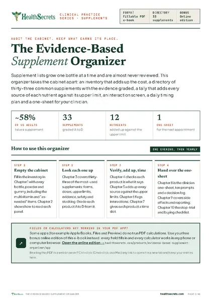 Evidence-Based Supplement Organizer & Safety Log: The numbers behind the audit, and how to use the organizer