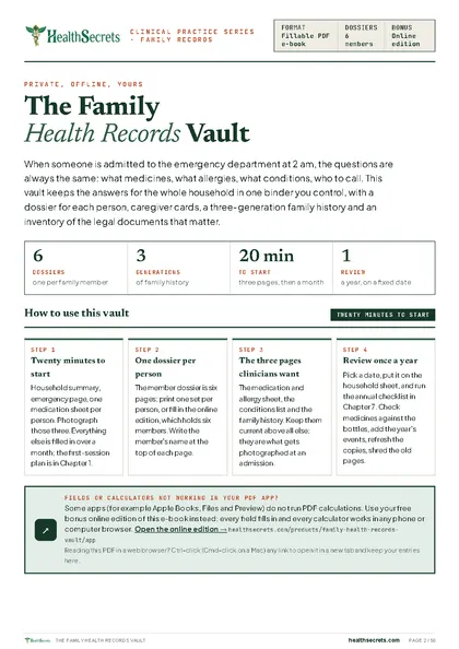 Family Health Records Vault: Why a household record, and how to start in twenty minutes
