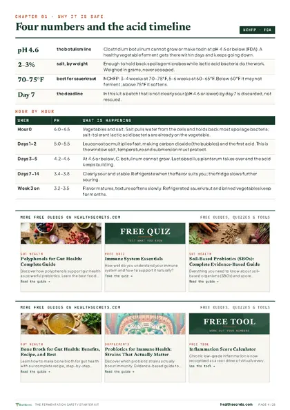 Fermentation Safety Starter Kit: Why it is safe: four numbers and the acid timeline