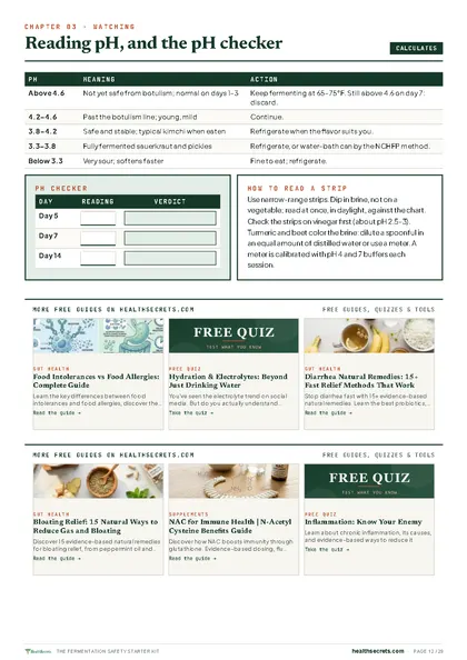 Fermentation Safety Starter Kit: The pH checker for days 5, 7 and 14