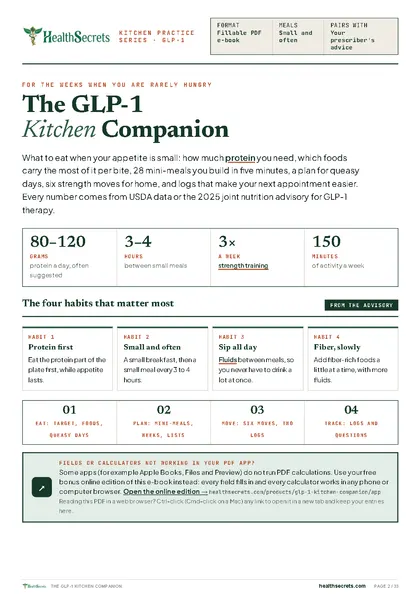 The GLP-1 Kitchen Companion: Start here: the four habits that matter most