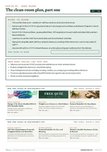 Healthy Home Air Quality Audit: The Smoke-Season Plan page