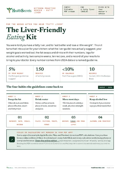 The Liver-Friendly Eating Kit: Start here: the four habits the guidelines come back to