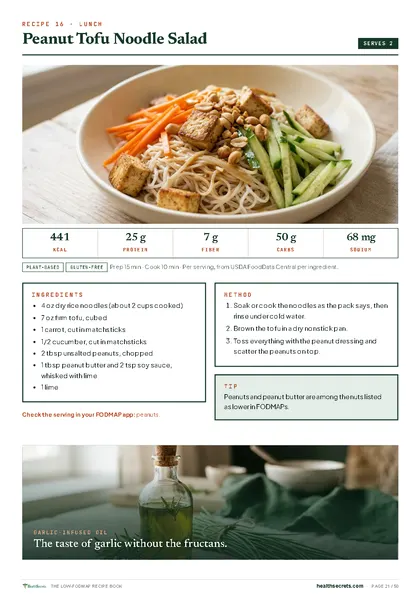 The Low-FODMAP Recipe Book: Peanut tofu noodle salad