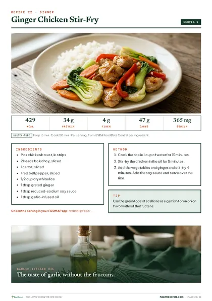 The Low-FODMAP Recipe Book: Ginger chicken stir-fry