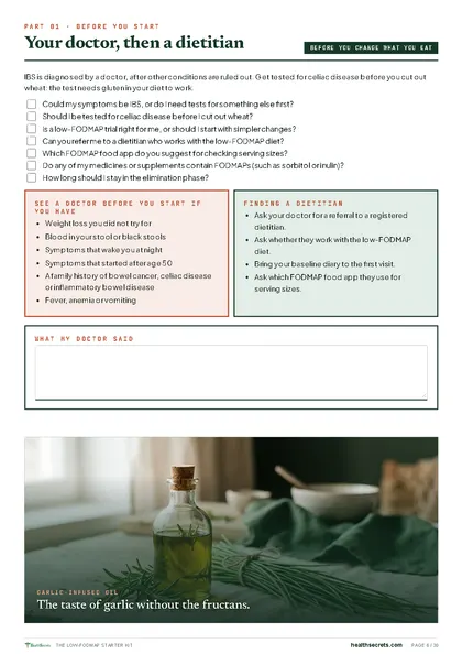 The Low-FODMAP Starter Kit: Your doctor, then a dietitian