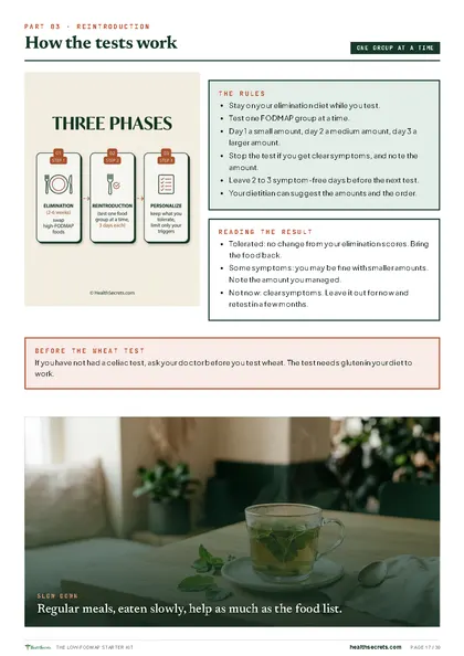The Low-FODMAP Starter Kit: How the reintroduction tests work