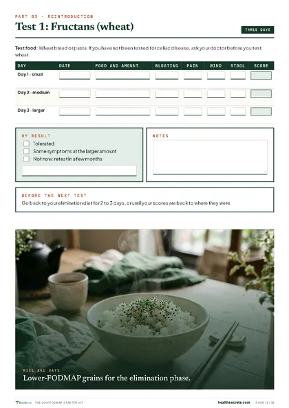 The Low-FODMAP Starter Kit: Test 1: fructans in wheat