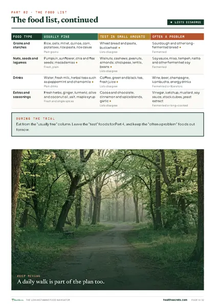 The Low-Histamine Food Navigator: The food list, continued