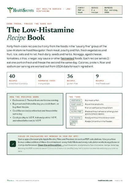 The Low-Histamine Recipe Book: How the recipes work, and the tags