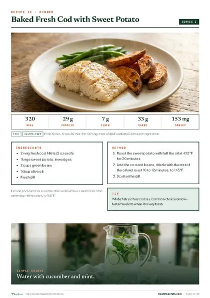 The Low-Histamine Recipe Book: Baked fresh cod with sweet potato
