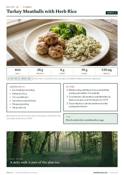 The Low-Histamine Recipe Book: Turkey meatballs with herb rice
