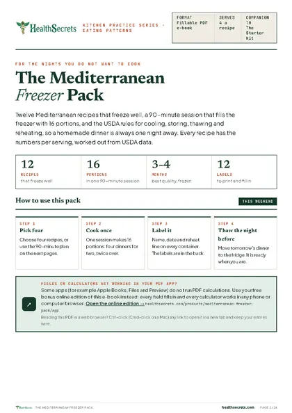 The Mediterranean Freezer Pack: Start here: 12 recipes, 16 portions in 90 minutes