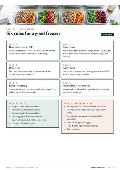 The Mediterranean Freezer Pack: Six rules for a good freezer, from USDA