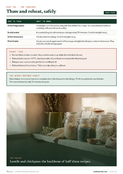 The Mediterranean Freezer Pack: Thaw and reheat, safely