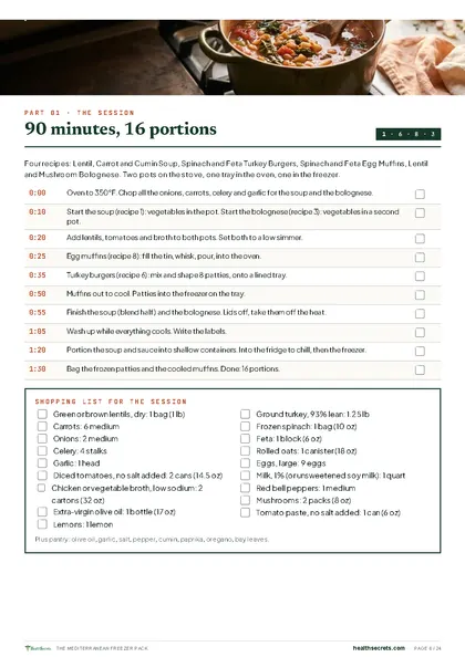The Mediterranean Freezer Pack: The 90-minute session, minute by minute