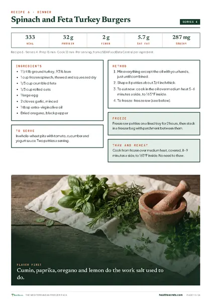 The Mediterranean Freezer Pack: Burgers you cook straight from frozen