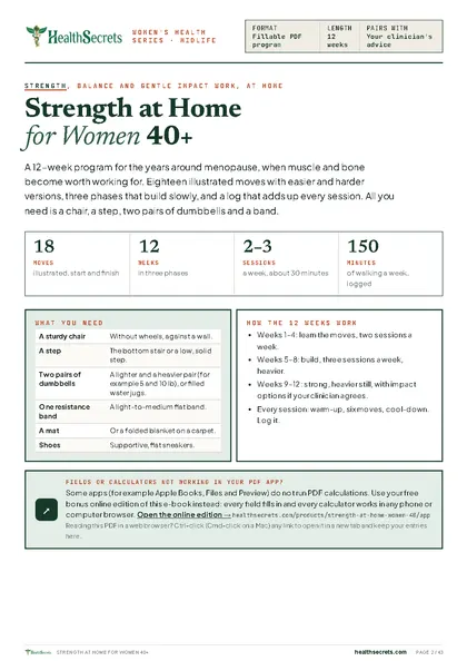 Strength at Home for Women 40+: What you need and how the 12 weeks work