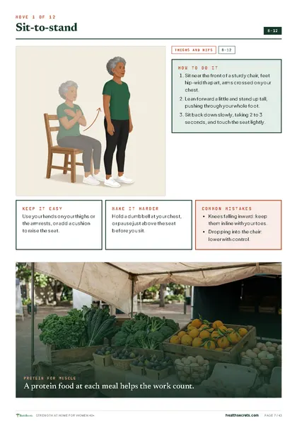 Strength at Home for Women 40+: Every move drawn from start to finish