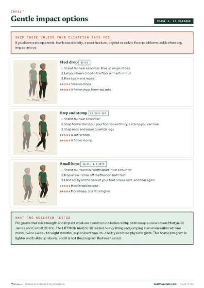 Strength at Home for Women 40+: Gentle impact options, if your clinician agrees