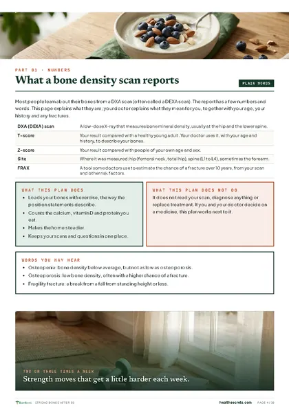 Strong Bones After 50: What a bone density scan report says, in plain words