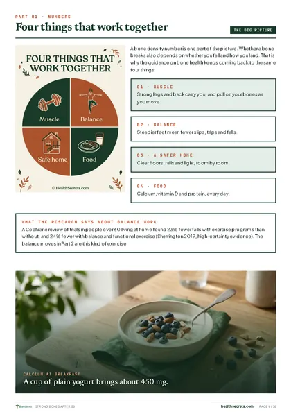 Strong Bones After 50: Muscle, balance, home and food
