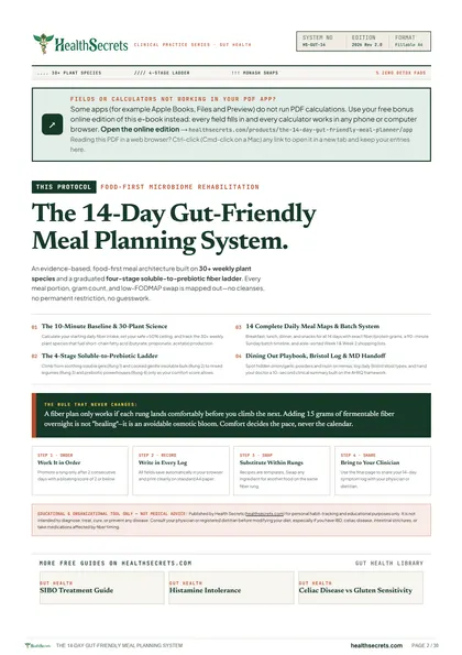 The 14-Day Gut-Friendly Meal Planning System: The plan at a glance, and the one rule that keeps it comfortable
