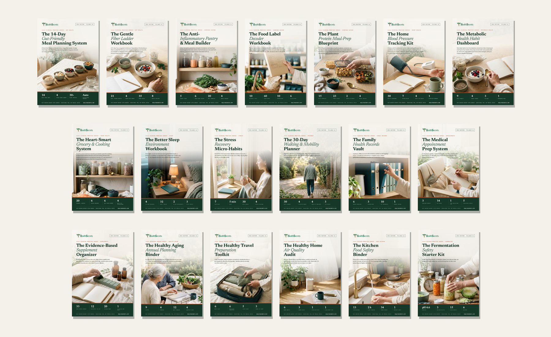 The 19 e-book covers in the Practical Resource Vault