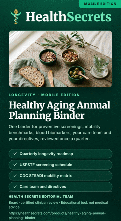 Healthy Aging Annual Planning Binder