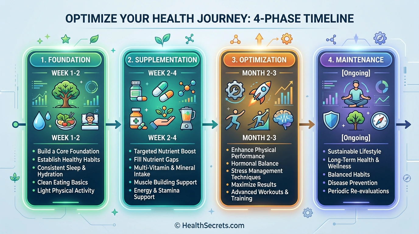 Four-phase liver support action plan from foundation through long-term maintenance