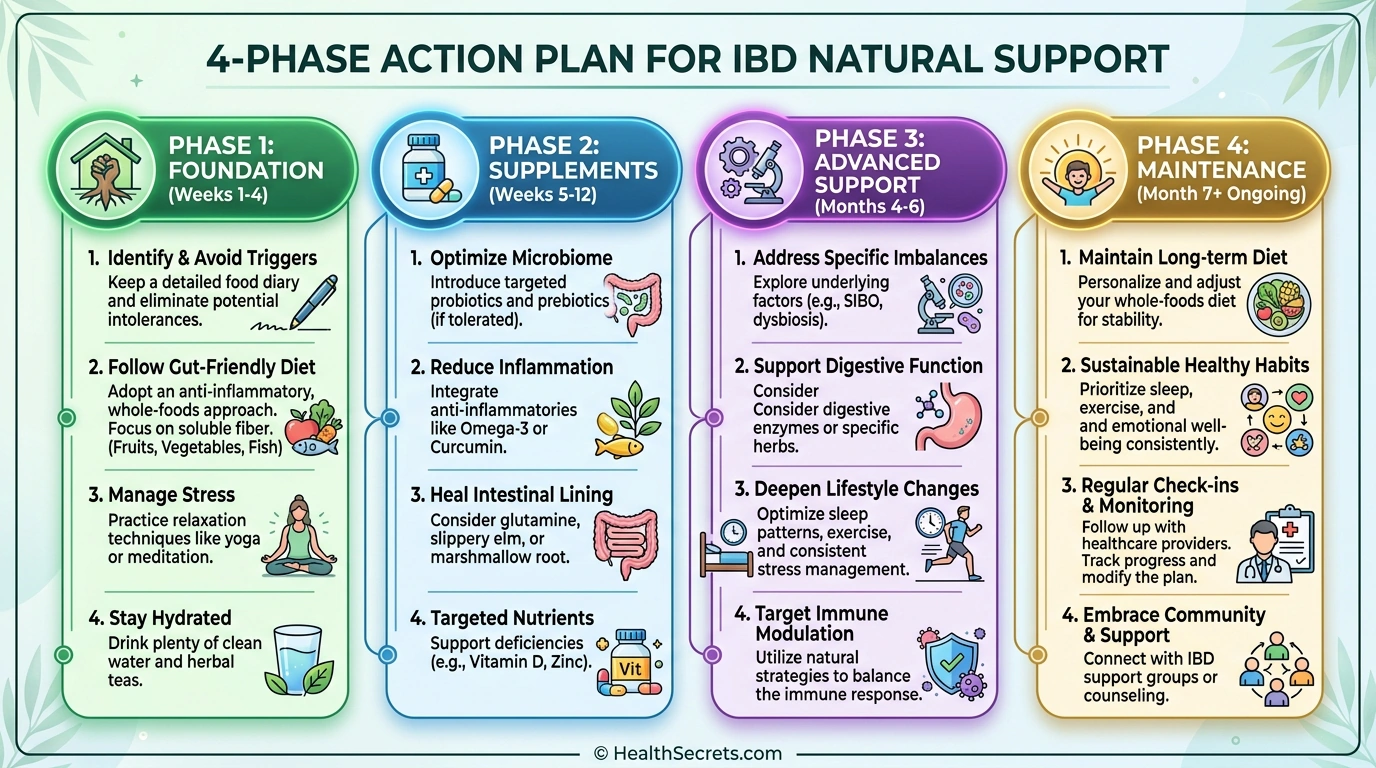 Four-phase action plan for implementing IBD natural support strategies