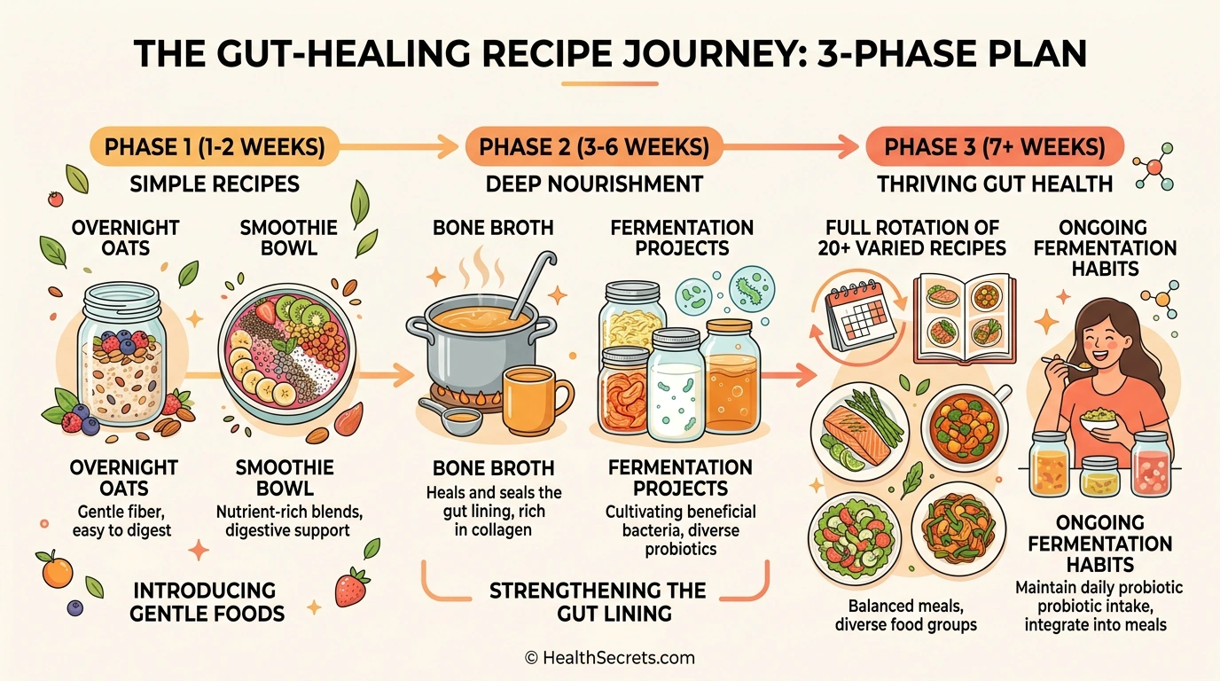 Three-phase action plan for incorporating gut-healing recipes into your daily routine