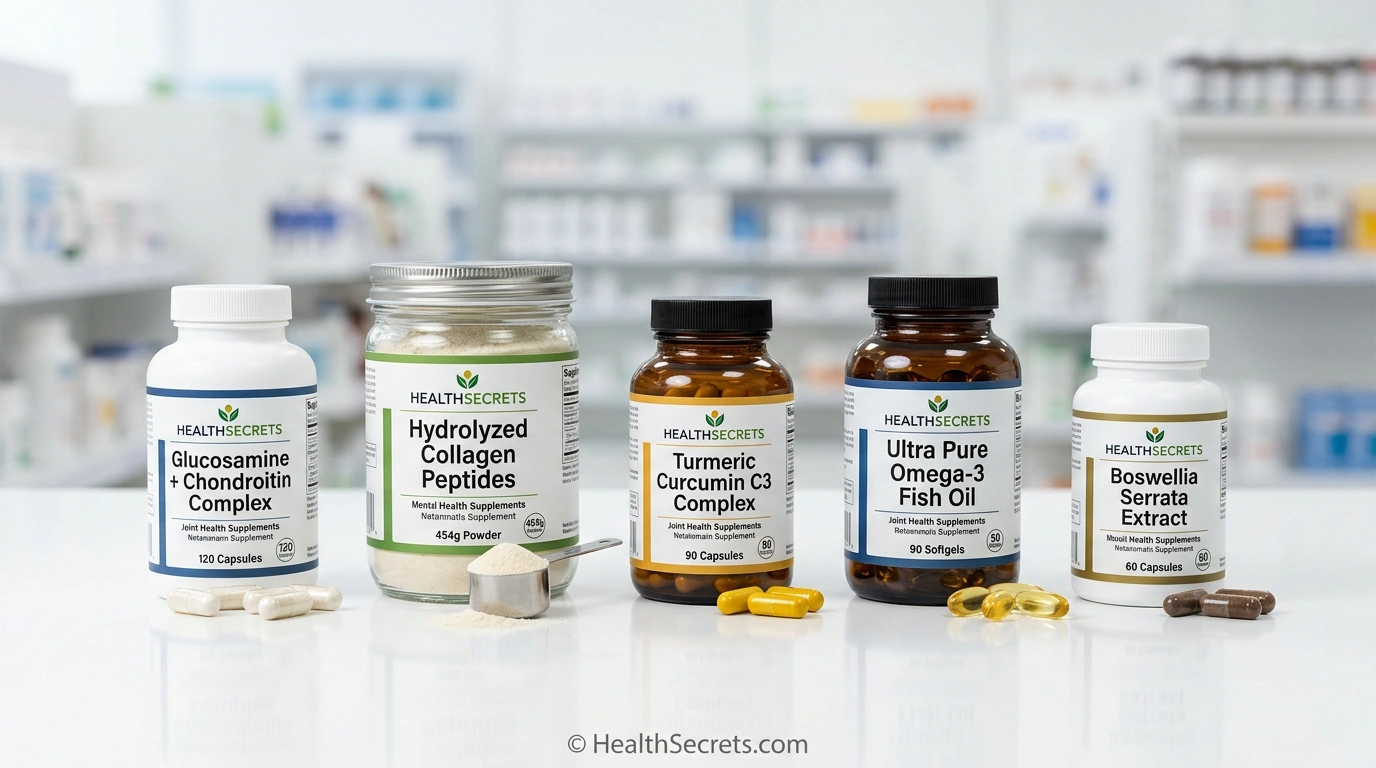 Best natural joint pain relief supplements including glucosamine chondroitin collagen turmeric and omega-3