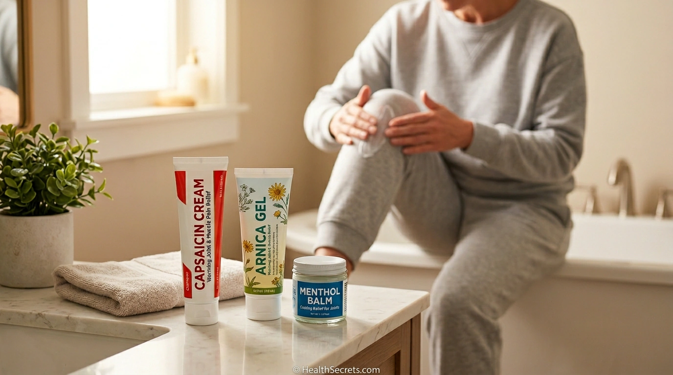 Topical treatments for joint pain relief including capsaicin cream arnica gel for arthritis